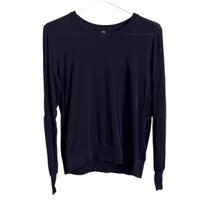Commando Navy Blue Long Sleeve Blouse Semi-sheer Top Neutral Basic Women’s XS